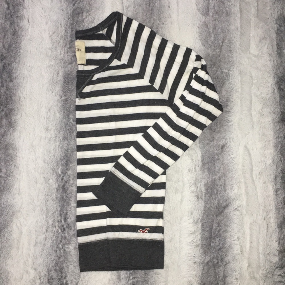 Grey and white stripped long sleeve